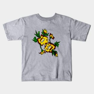 unique brown and yellow floral design Kids T-Shirt